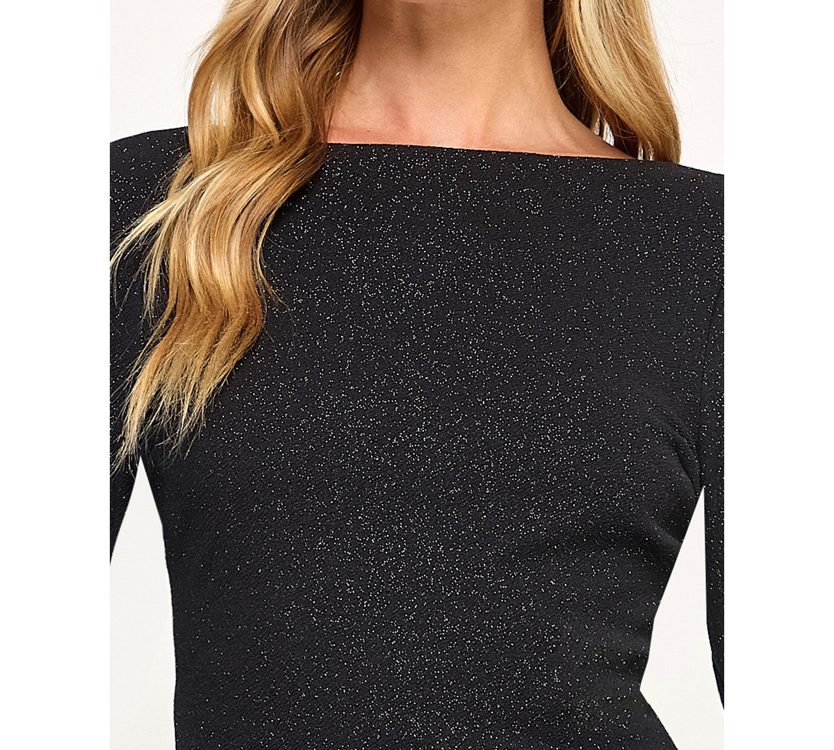 City Studios Juniors' Glitter Knit Long Sleeve Dress