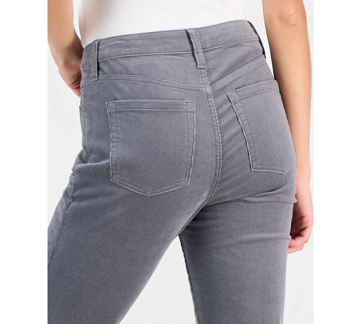 Style & Co Women's High-rise Straight Corduroy Jeans, Macy's Exclusive In Gray