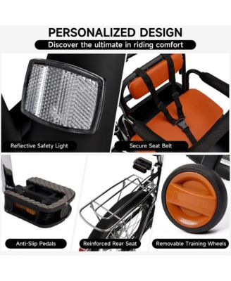 20-Inch Tricycle for Adults with Removable Child Seat & Cargo Carrier for Pets and Groceries