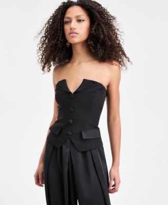 Bar III - Women's Tuxedo Strapless Top