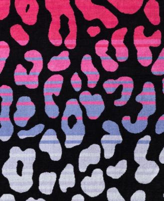 Ombre Leopard Printed Cotton Blend Beach Towel, 36" x 72"