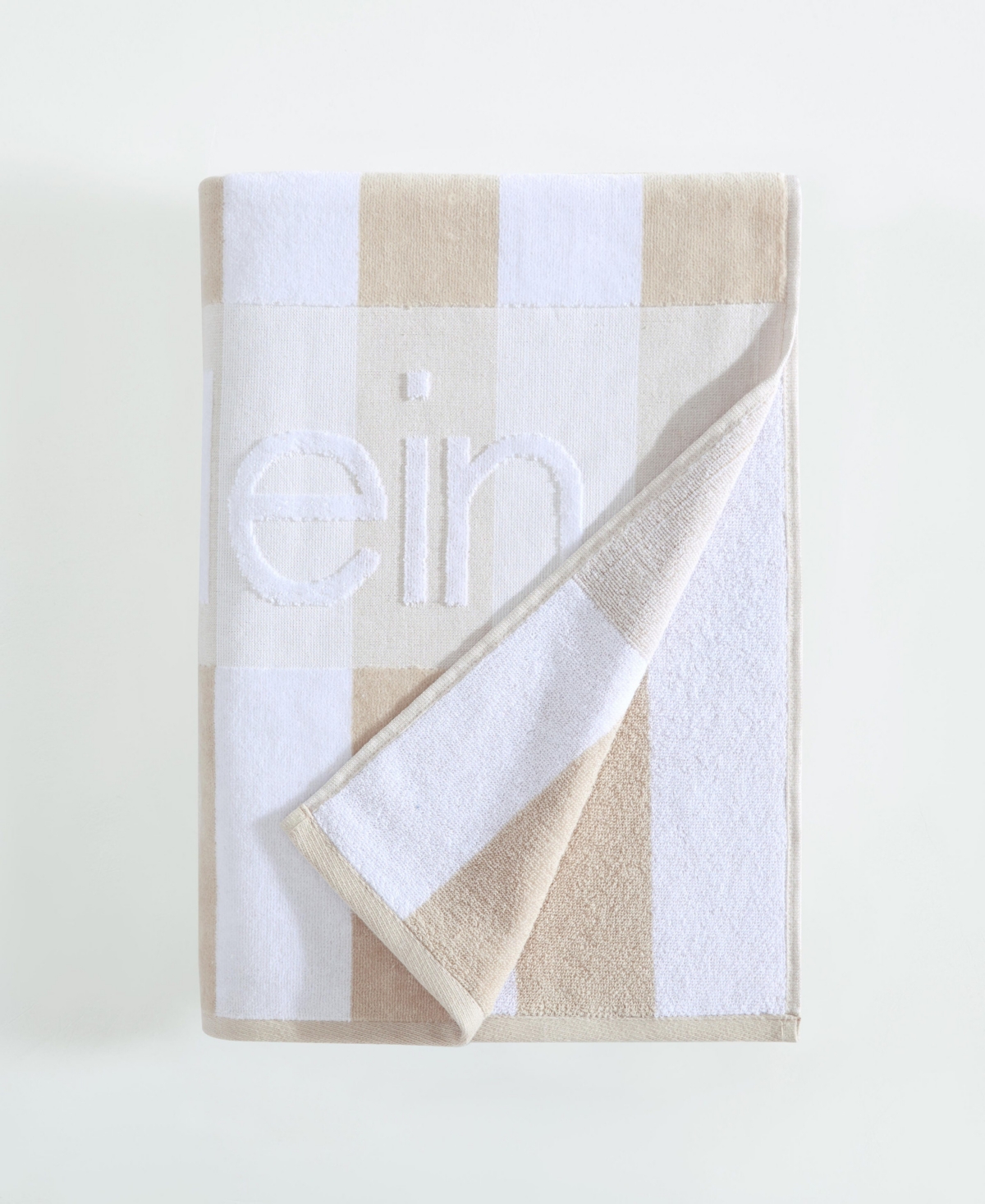 Calvin Klein Beach Stripe Logo Cotton 2-Pc. Towel Set, 70" x 40"