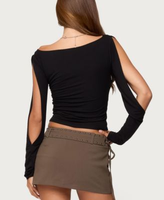 Women's Cade Cutout Sleeves Boat Neck Top