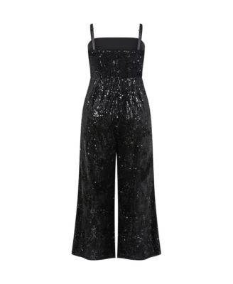Plus Size Glimmer Sequin Strapless Jumpsuit