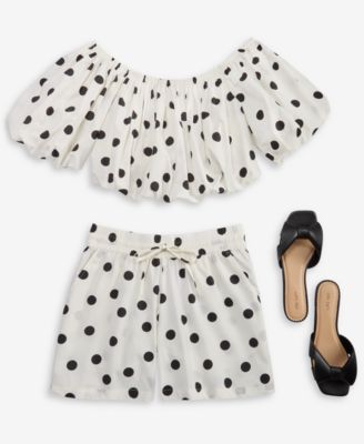 Women's Polka-Dot Cotton Pull-On Shorts, Macy's Exclusive
