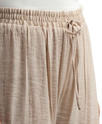 Junior's Resort Gauzy Texture Mid Rise Wide Leg Pants