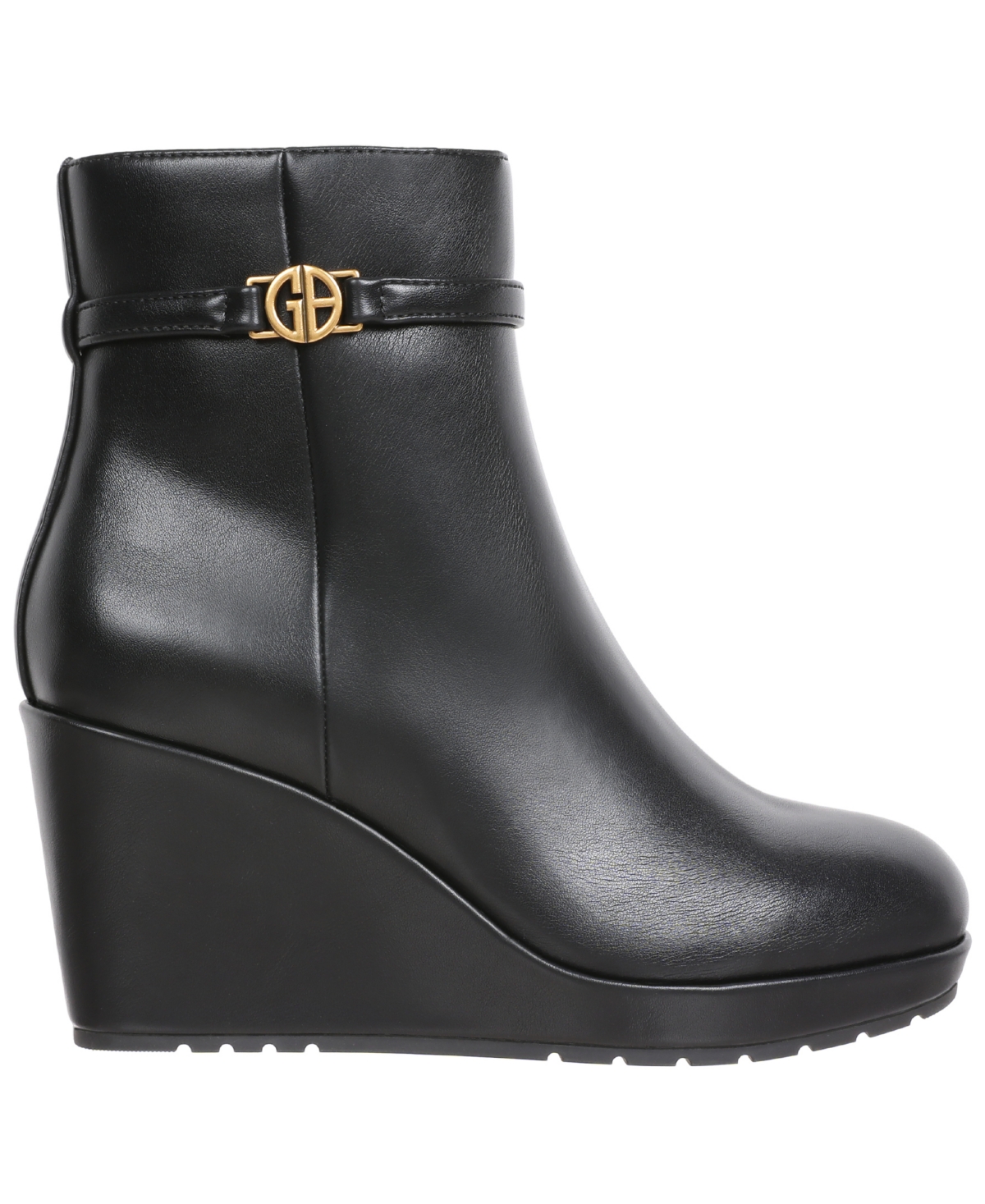Giani Bernini Women's Glenaa Round Toe Wedge Booties, Macy's Exclusive In Black