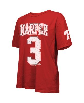 Women's Bryce Harper Red Philadelphia Phillies Oversized Name Number T-Shirt