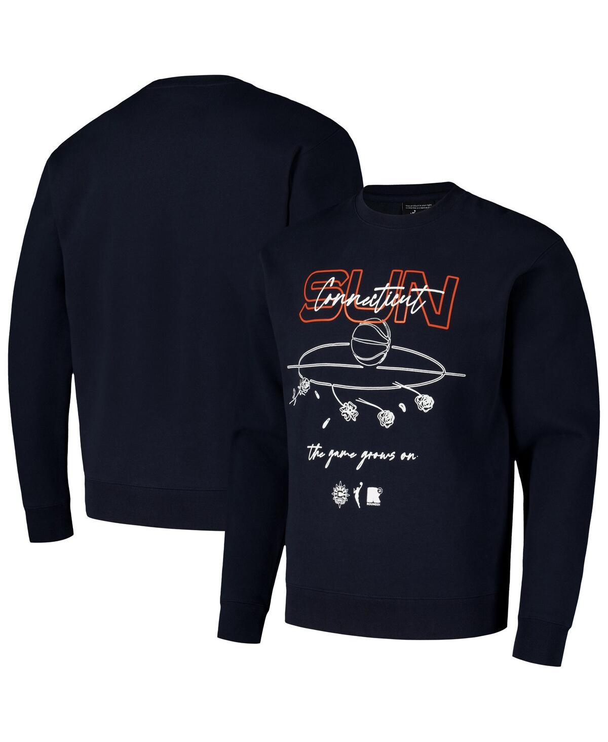 Round21 Men's And Women's Navy Connecticut Sun Bloom Crew Pullover Sweatshirt In Blue