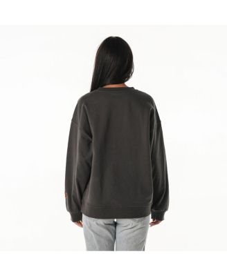 Women's Charcoal Washington Commanders Rock Crystal Oversized Crewneck Sweatshirt