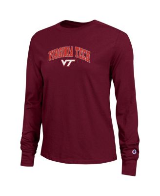 Women's Maroon Virginia Tech Hokies Arch Over Logo Long Sleeve T-Shirt