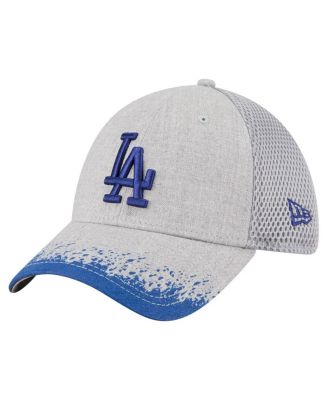 New Era - Men's Gray Los Angeles Dodgers Visor Paint Splatter 39THIRTY Flex Hat