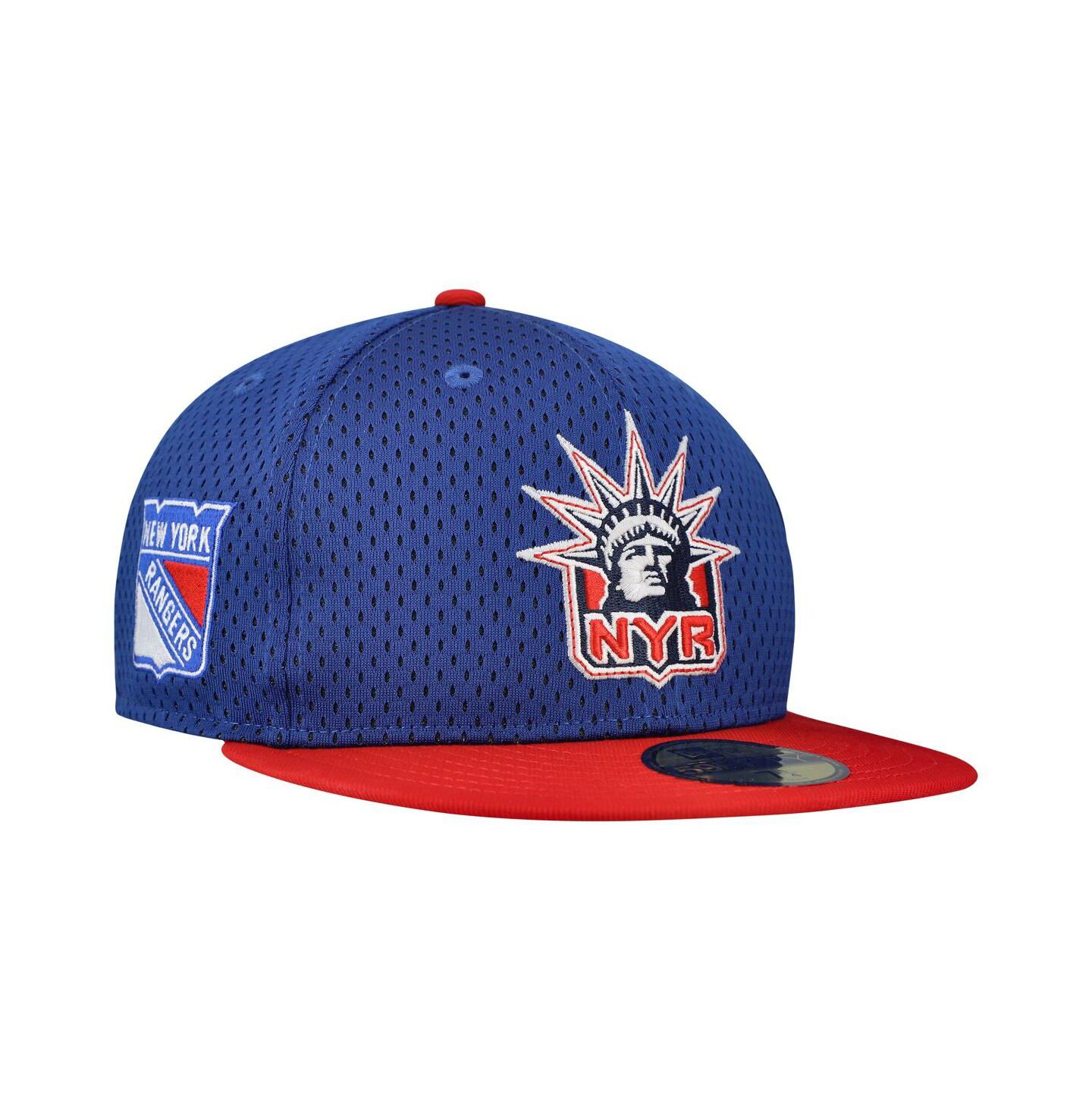 Мужская кепка New Era Blue/Red New York Rangers Mesh Crown Two-Tone 59FIFTY Fitted Hat — фото 1