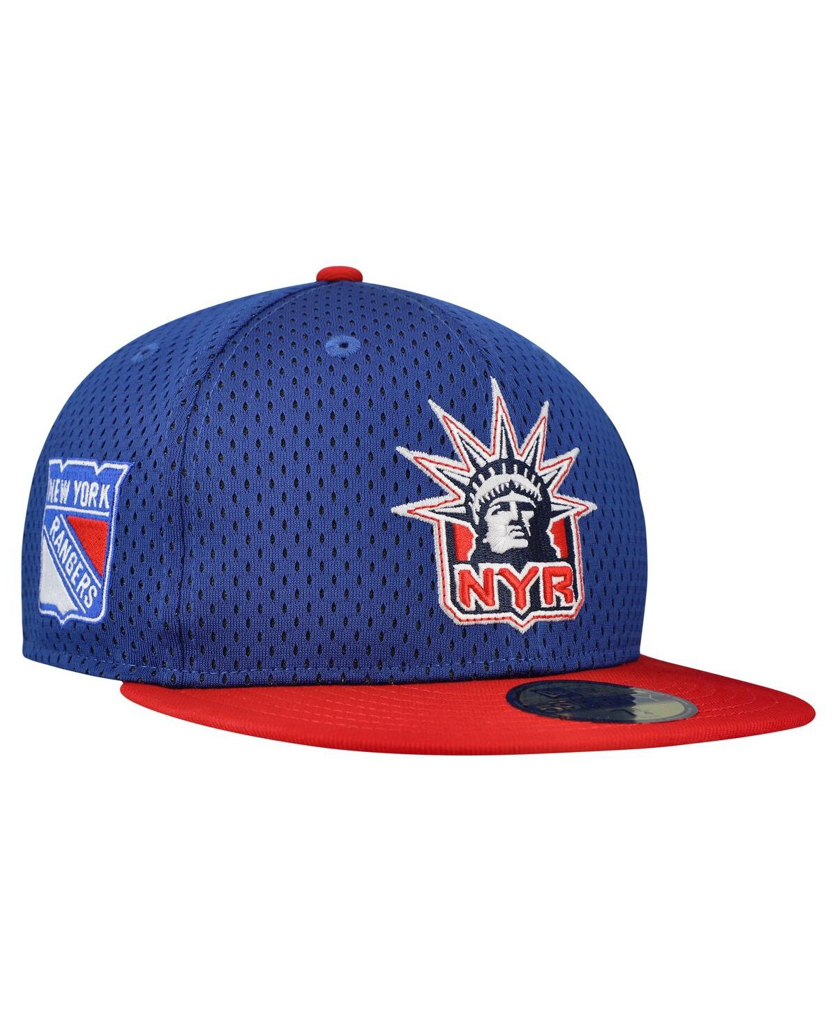 New Era Men's Blue/red New York Rangers Mesh Crown Two-tone 59fifty Fitted Hat In Blue