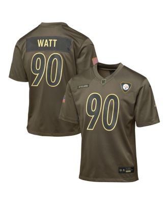Nike - Big Boys and Girls T.J. Watt Olive Pittsburgh Steelers 2025 Salute to Service Game Jersey