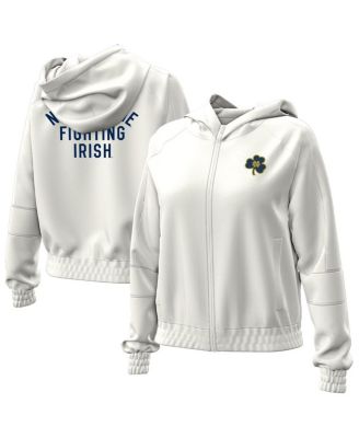 Under Armour - Women's Natural Notre Dame Fighting Irish Gameday Rival Fleece Full-Zip Cropped Hoodie