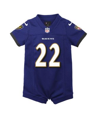 Baby Boys and Girls Derrick Henry Purple Baltimore Ravens Game Romper Jersey