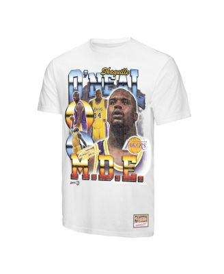 Men's Shaquille O'Neal White Los Angeles Lakers Commemorative Collage T-Shirt