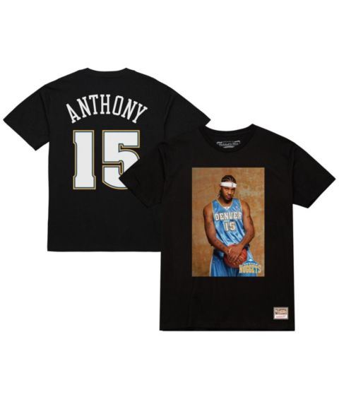 Мужская футболка Mitchell & Ness Carmelo Anthony Black Denver Nuggets Rookie Photo Name & Number