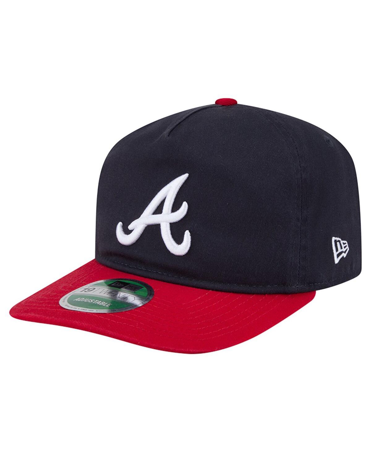 New Era Men's Navy Atlanta Braves Team 19twenty Adjustable Hat In Black