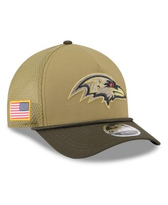 New Era - Big Boys and Girls Green/Dark Green Baltimore Ravens 2025 Salute to Service 9FORTY A-Frame Adjustable Hat
