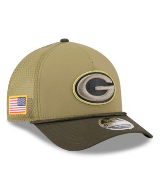 New Era - Big Boys and Girls Green/Dark Green Green Bay Packers 2025 Salute to Service 9FORTY A-Frame Adjustable Hat