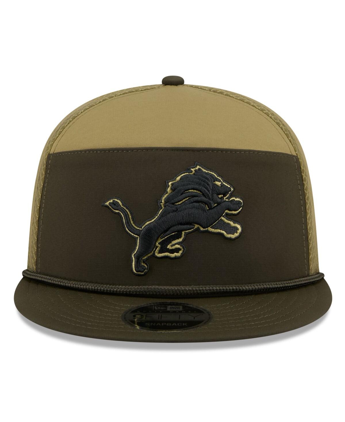 New Era Men's Dark Green Detroit Lions 2025 Salute To Service Split Panel 9fifty Snapback Hat In Green