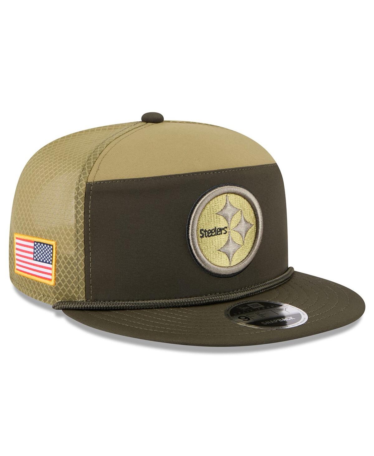 New Era Men's Dark Green Pittsburgh Steelers 2025 Salute to Service Split Panel 9FIFTY Snapback Hat
