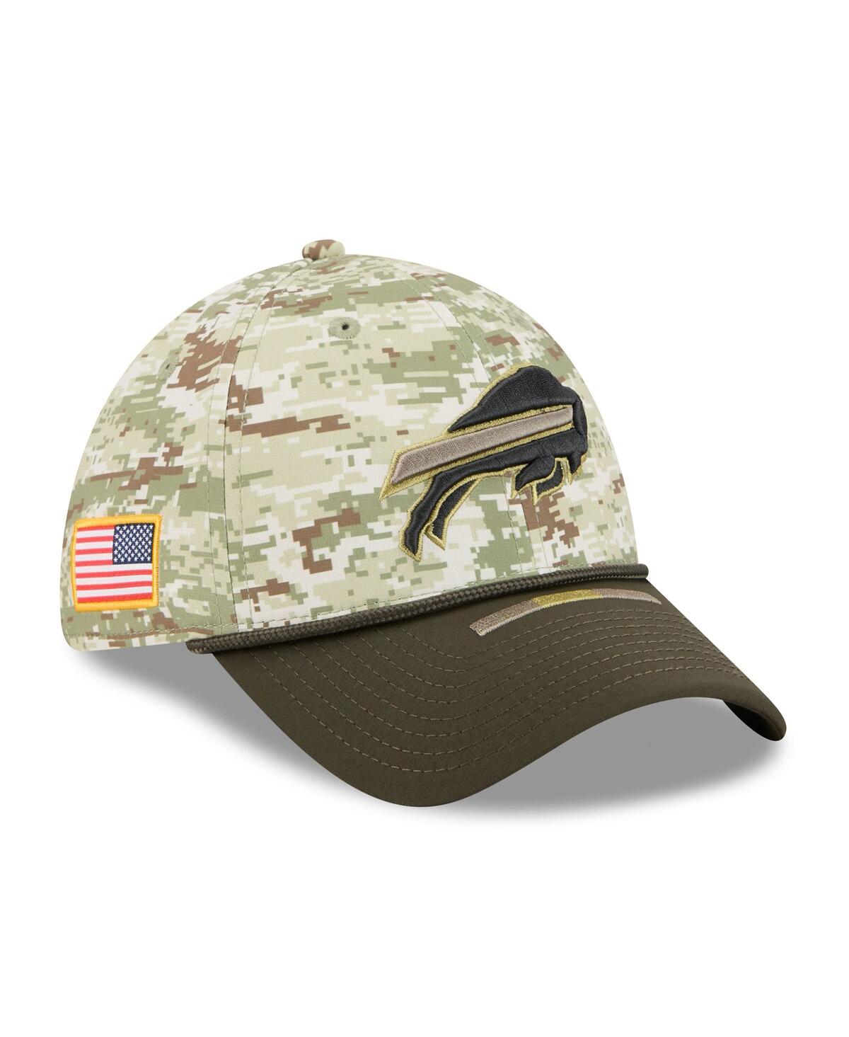 New Era Men's Camo/dark Green Buffalo Bills 2025 Salute To Service 39thirty Flex Hat In Green