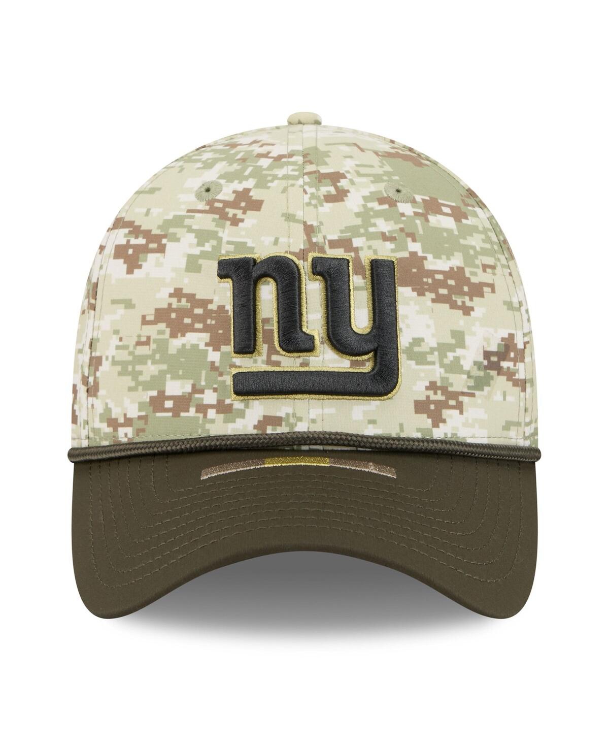New Era Men's Camo/dark Green New York Giants 2025 Salute To Service 39thirty Flex Hat In Green
