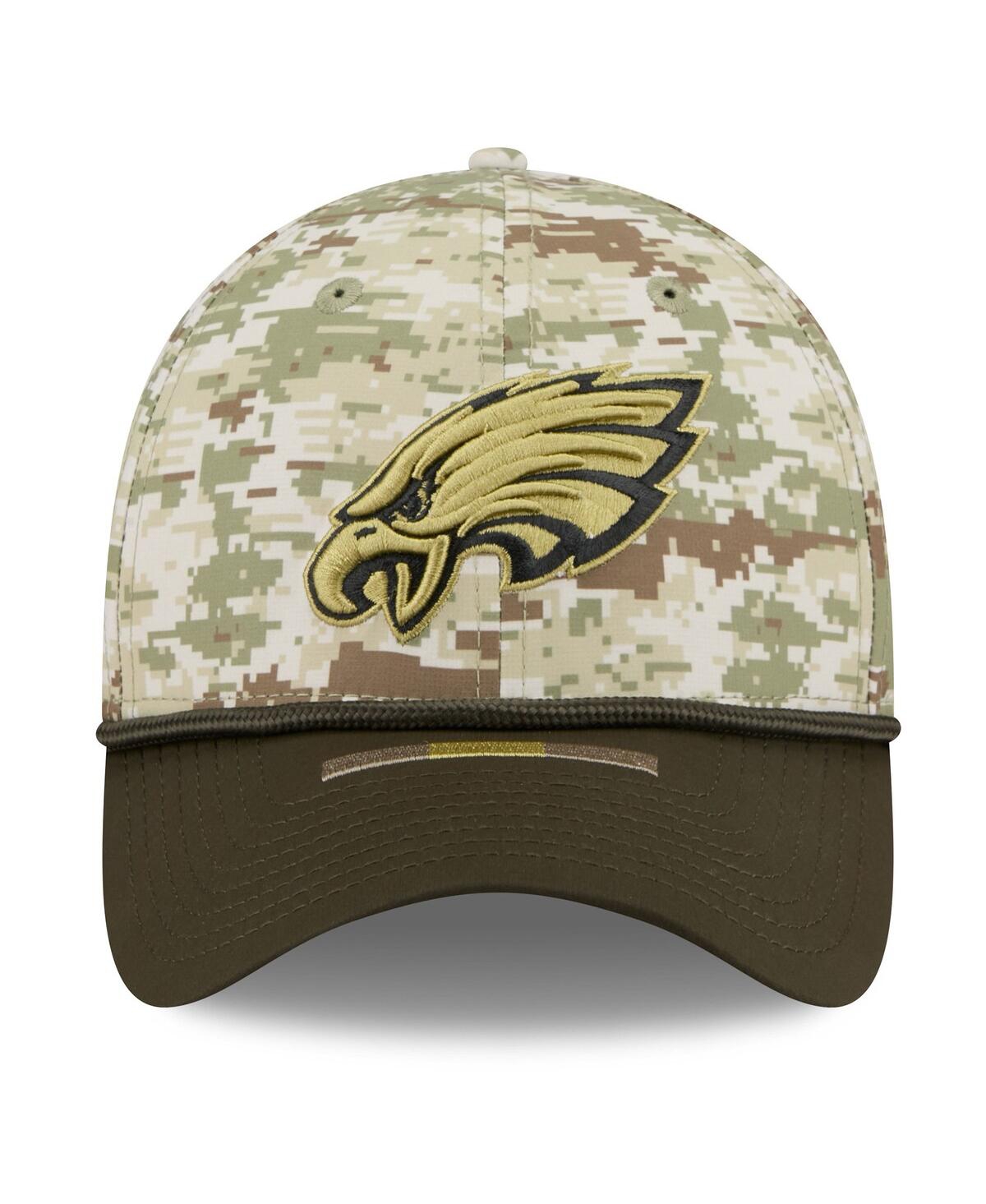 New Era Men's Camo/dark Green/dark Green Philadelphia Eagles 2025 Salute To Service 39thirty Flex Hat In Green