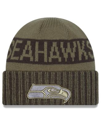 New Era - Men's Dark Green Seattle Seahawks 2025 Salute to Service Cuffed Knit Hat