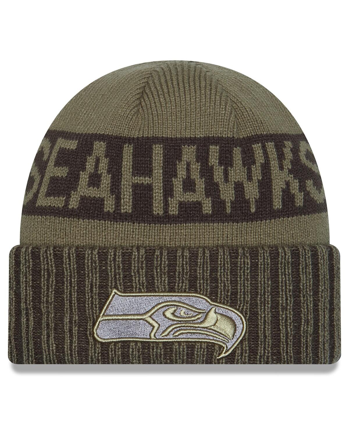 New Era Men's Dark Green Seattle Seahawks 2025 Salute to Service Cuffed Knit Hat