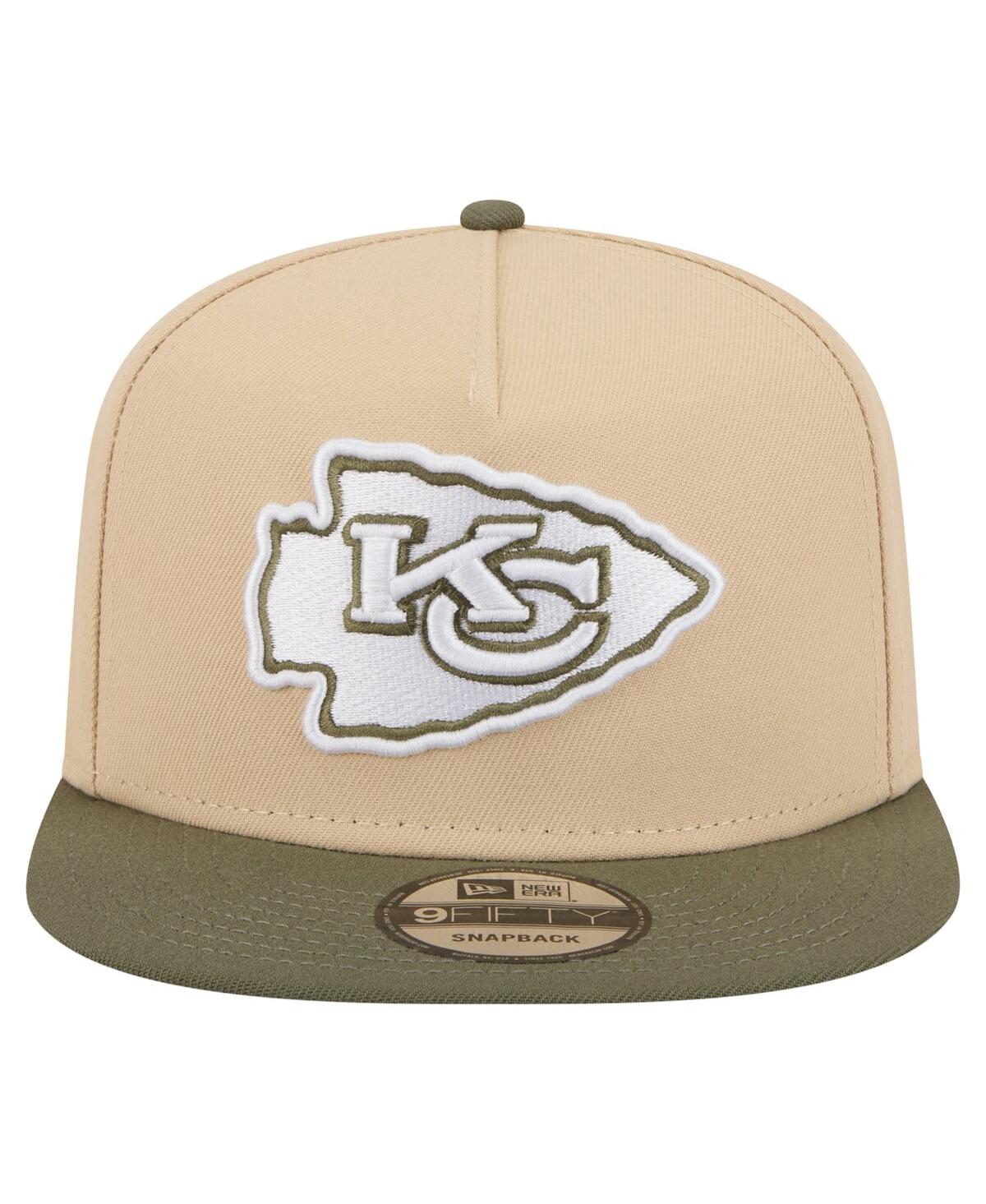 New Era Men'sâ Light Beige/olive Kansas City Chiefs Color Pack A-frame 9fifty Snapback Hat In Brown