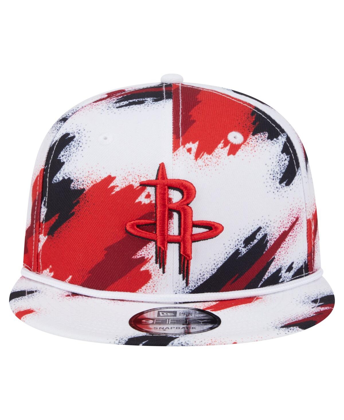 New Era Men's White Houston Rockets Paint 9fifty Snapback Hat In Multi