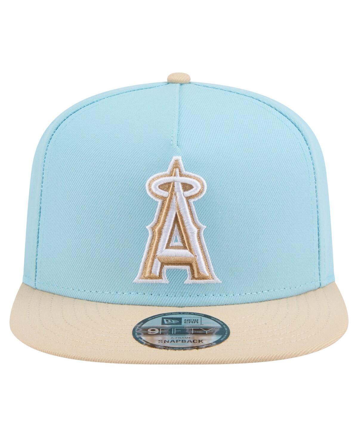 New Era Men's Light Blue/light Beige Los Angeles Angels Color Pack A-frame 9fifty Snapback Hat In Blue