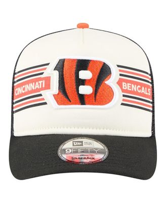 Men's&nbsp;Cream/Black Cincinnati Bengals Banner A-Frame 9FIFTY Trucker Snapback Hat