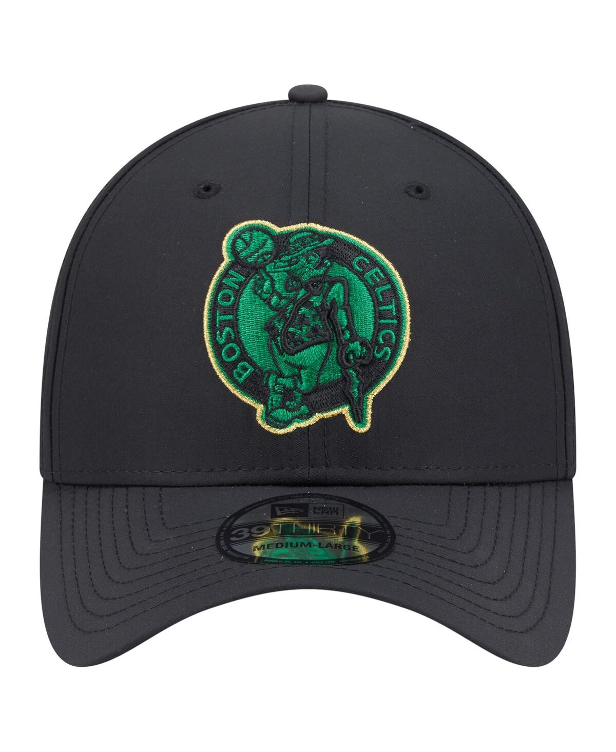 New Era Men's Black Boston Celtics Night 39THIRTY Flex Hat