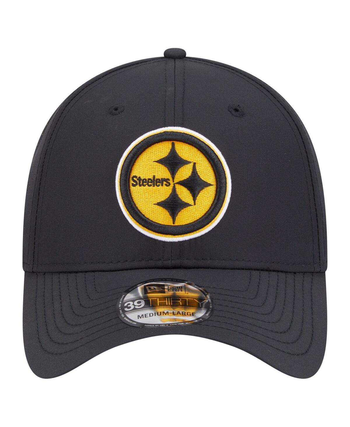 New Era Men'sâ Black Pittsburgh Steelers Night 39thirty Flex Hat In Black