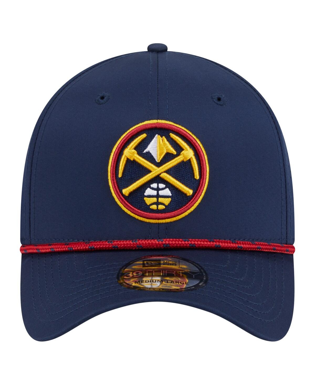 New Era Men's Navy Denver Nuggets Featherweight Poly Rope Flex 39thirty Hat In Blue
