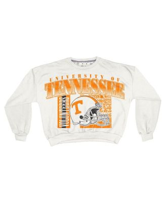 Women's White Tennessee Volunteers Oversized Janice Retro Waist-Length Sweatshirt