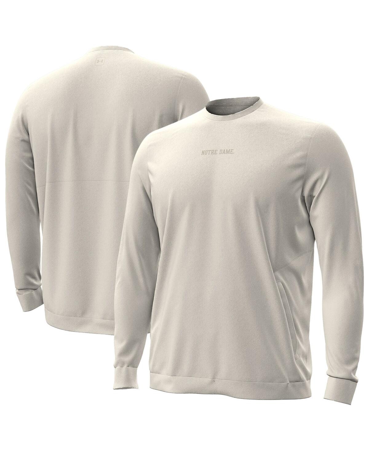 Under Armour Men's Cream Notre Dame Fighting Irish Sideline Meridian Cold Weather Sweatshirt In White