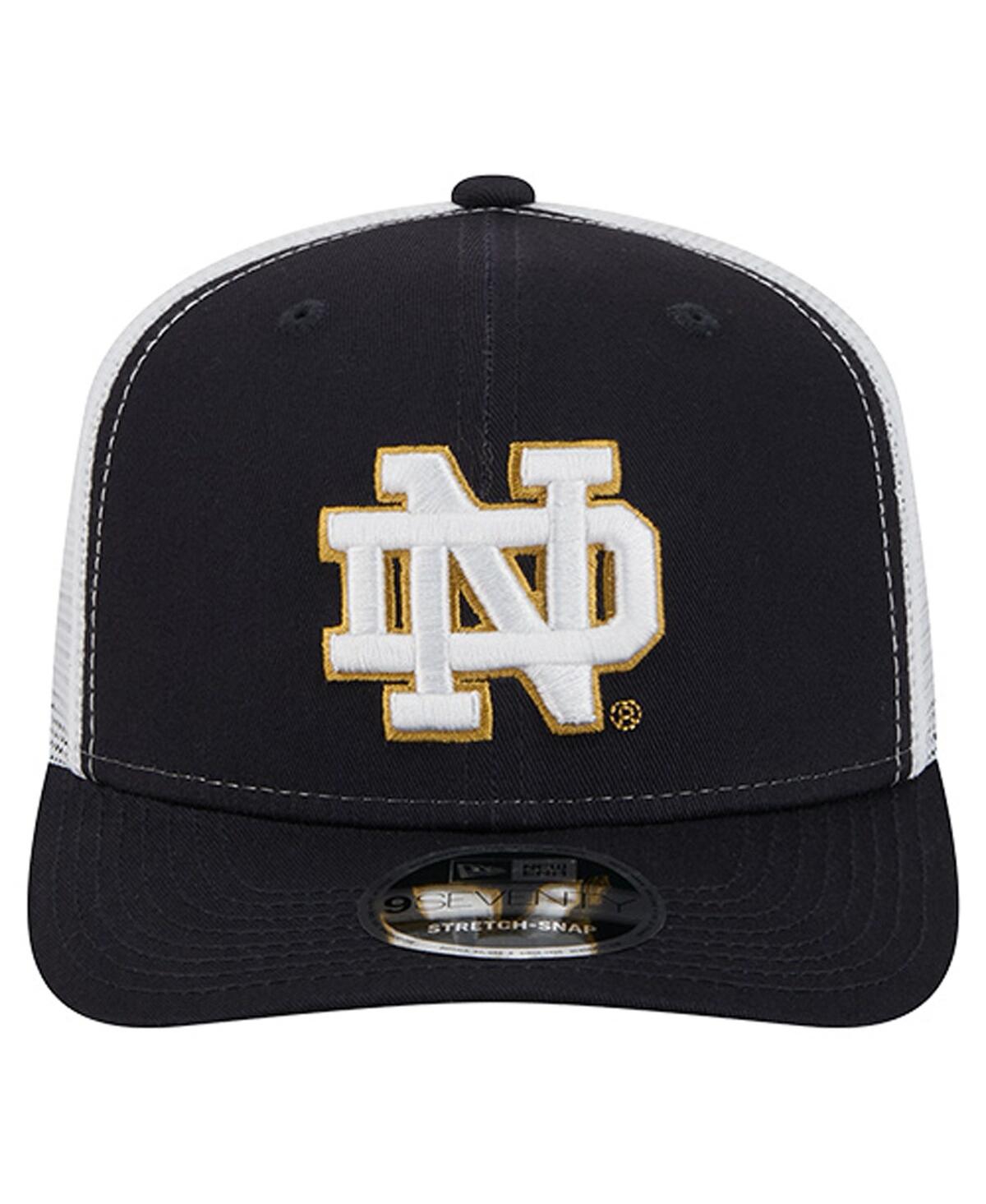 New Era Men'sâ Navy Notre Dame Fighting Irish Team 9seventy Coolera Trucker Adjustable Hat In Black