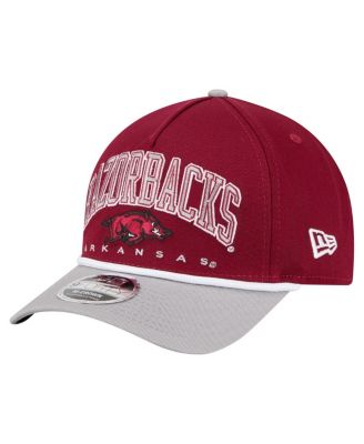 New Era - Men's&nbsp;Cardinal/Gray Arkansas Razorbacks Arch Two-Tone Rope 9FORTY A-Frame M-Crown Adjustable Hat