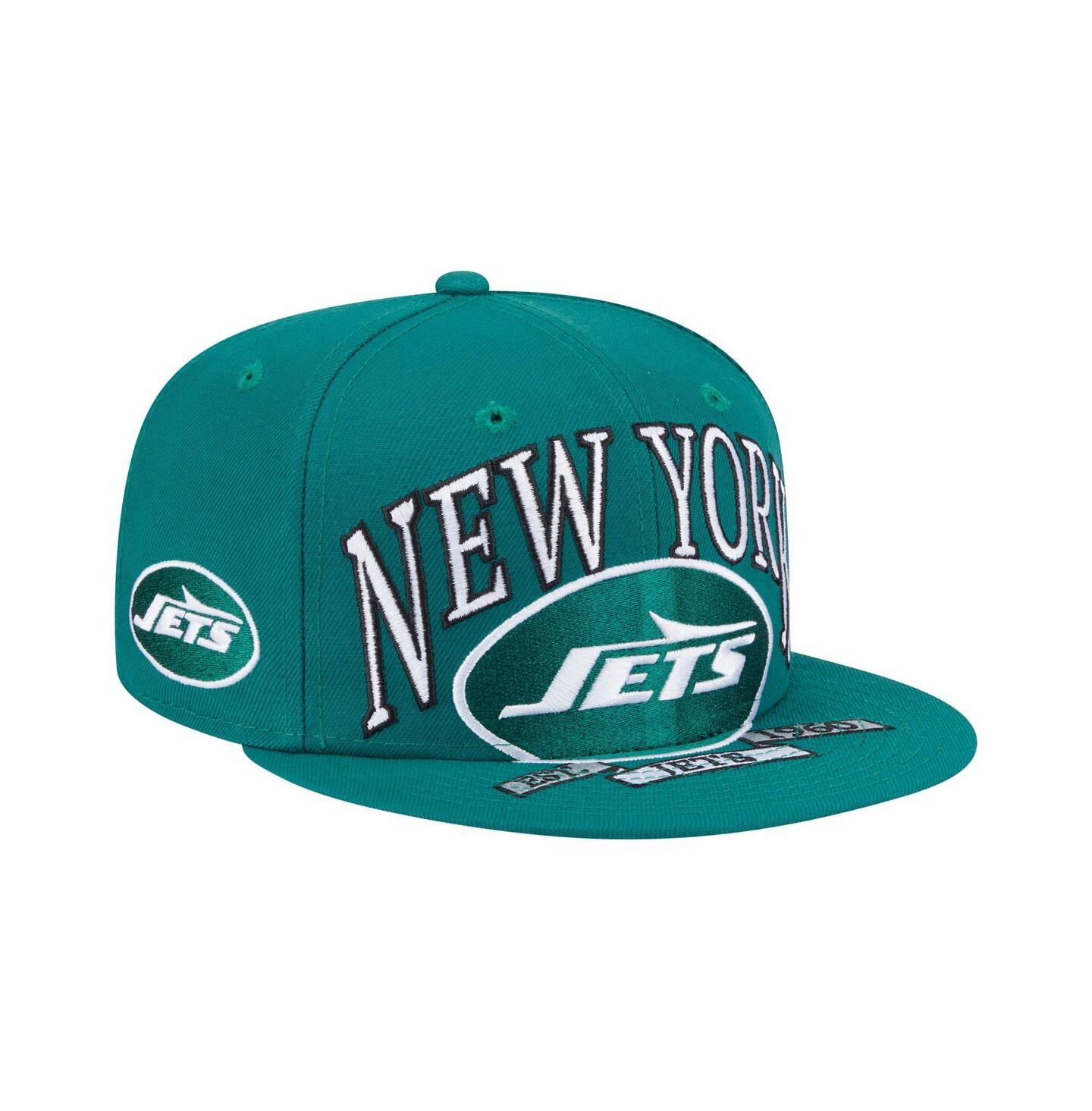 Мужская кепка New Era Green New York Jets Oversized 59FIFTY Fitted Hat — фото 1
