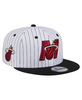 New Era - Men's White Miami Heat Deceptor Pinstripe 9FIFTY Snapback Hat