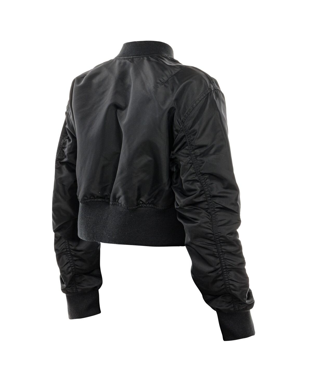 New Era X Alpha Industries Women's Black New York Yankees Cropped Full-zip Jacket In Black