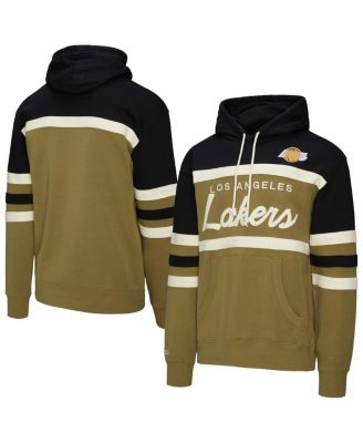 Mitchell & Ness - Men's Olive/Black Los Angeles Lakers Double Clutch Head Coach Hoodie
