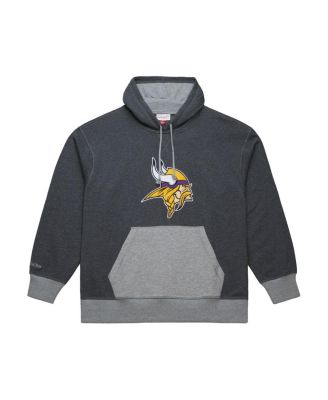Mitchell & Ness - Men's&nbsp;Heather Black Minnesota Vikings Legacy Collection Raglan Fleece Hoodie
