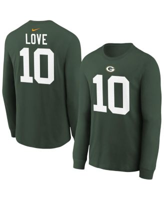 Nike - Big Boys and Girls Jordan Love Green Bay Packers Player Name Number Long Sleeve T-Shirt